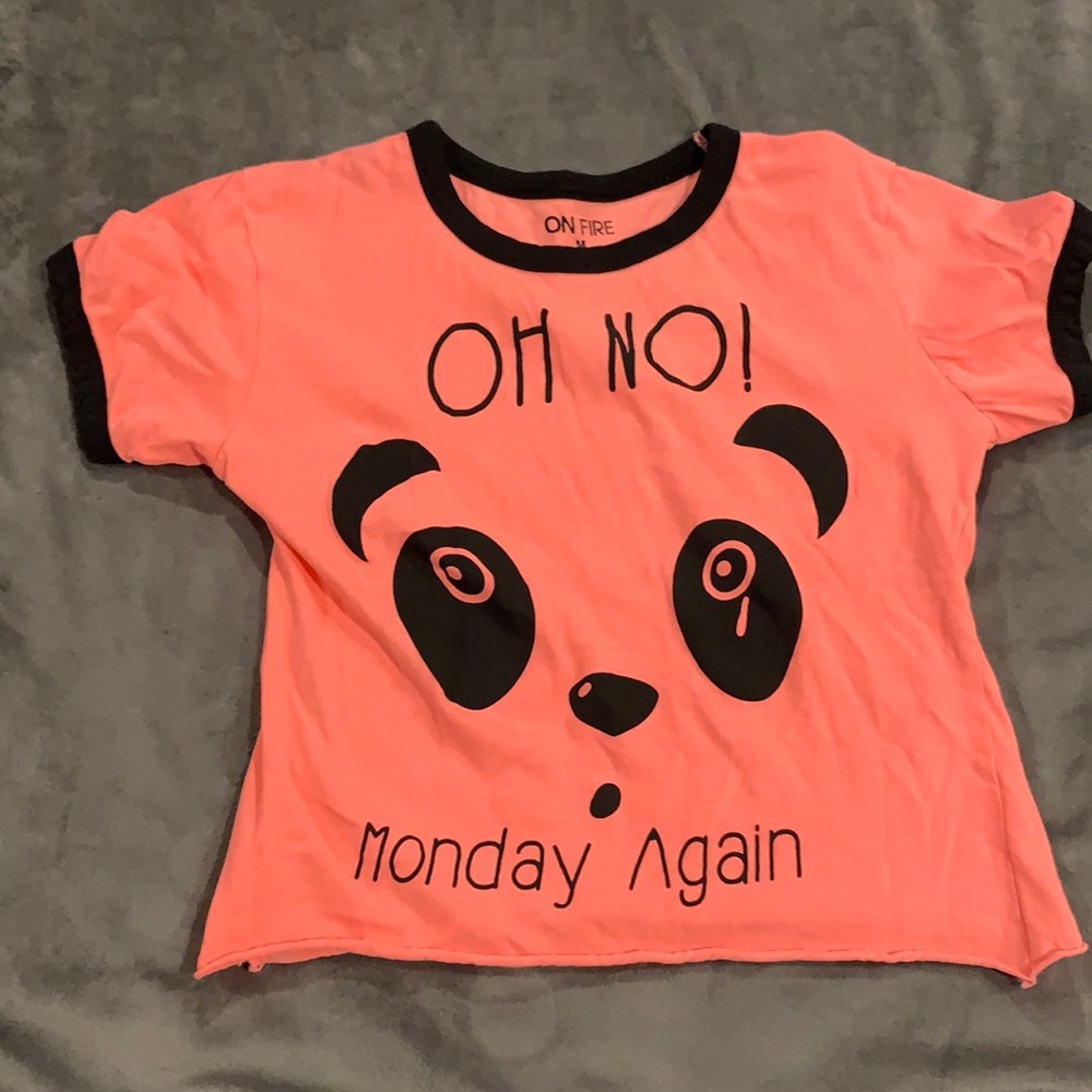 Size M neon pink crop top
